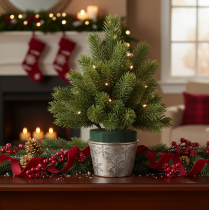 Article Branche de sapin artificielle verte 25 cm pour décorations hivernales, lot de 24 pièces