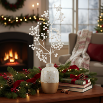 Article Branche de Baies Artificielle Blanche 52 cm Décoration Intérieure