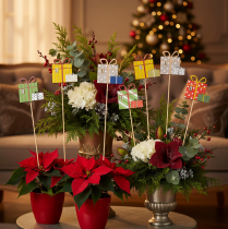 Article Piquets décoratifs en bois cadeaux colorés 31 cm 12 pièces