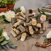 Article Bois de bouleau décoratif avec écorce pour bricolage 3cm 300g