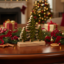 Article Tannenbaum décoratif en bois sur socle 20 cm vert