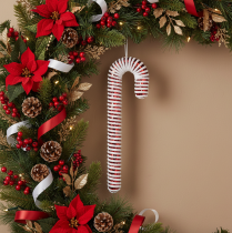Article Kanne en plastique imitation sucre d’orge, décoration de Noël, 40 cm, rouge et blanche