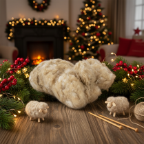 Article Laine de mouton naturelle beige en vrac 250g pour loisirs créatifs et décoration