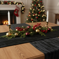 Article Bande décorative en velours anthracite 25 cm x 2 m pour décoration intérieure