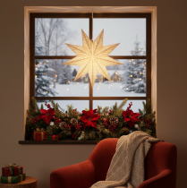 Article Étoile de Noël LED à Suspendre Lumière Blanche Chaude 38 cm Intérieur
