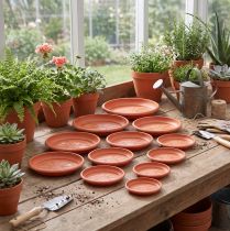 Article Soucoupe en plastique terracotta série "Linda" Ø12 cm à 44 cm