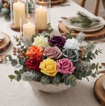Article Roses artificielles en mousse Ø7,5 cm - 18 pièces - Plusieurs couleurs