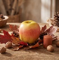 Article Pomme décorative jaune et rouge en plastique Ø9 cm
