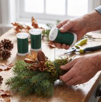 Article Fil décoratif vert 0,30 mm pour créations florales - Lot de 3 bobines
