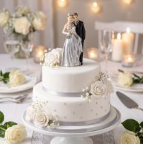 Article Figurine de couple pour noces d'argent 10 cm