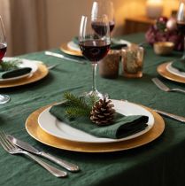 Article Assiette décorative 25 cm en plastique doré avec effet feuille d'or