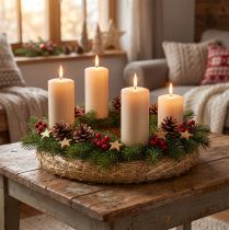 Article Lot de 2 couronnes en paille 30 cm pour décoration DIY