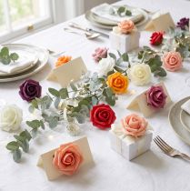 Article Roses artificielles en mousse Ø3,5 cm – Lot de 48 pièces