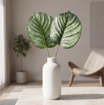 Article Calathea artificielle avec 2 feuilles vertes en plastique – 51 cm