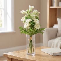 Article Bouquet de Fleurs Artificielles Jasmin et Bellis 30 cm pour Décoration de Table