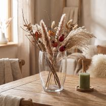 Article Vase en verre transparent conique Ø13,5cm H19,5cm