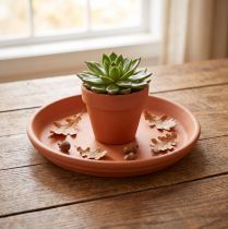Article Sous-verre décoratif en céramique terracotta Ø10,7cm