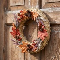 Article Couronne en paille naturelle 25 cm - Base pour décoration DIY
