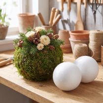 Article Boules en polystyrène blanches Ø10 cm – Lot de 5