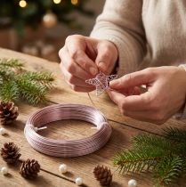 Article Fil aluminium rose pour décorations et créations DIY