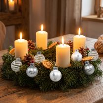 Article Boules de Noël en Verre Ø3cm Blanc et Argent Lot de 9