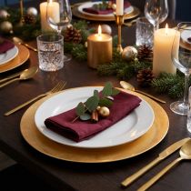 Article Assiette Décorative en Plastique Doré Ø28 cm
