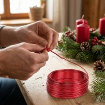 Article Fil d'Aluminium Rouge Ø2mm 500g 60m - Décoration, Bijoux et Loisirs Créatifs