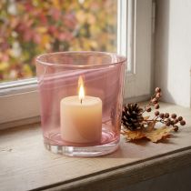 Article Pot décoratif en verre rose antique Ø10cm H8,5cm
