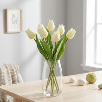 Article Tulipes artificielles crème blanc 20 cm - Lot de 6