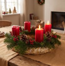 Article Couronne en paille 15 cm – Base naturelle pour DIY et décorations de saison