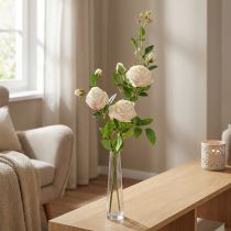 Article Branche artificielle de roses crème rosé 100 cm