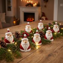 Article Lot de 6 Figurines Père Noël en Céramique Rouge et Blanche 6,4 cm