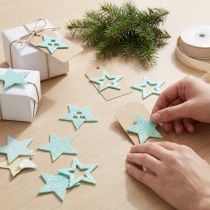 Article Étoiles adhésives en mousse turquoise pour décoration et loisirs créatifs, 4 cm, lot de 36