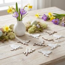 Article Décoration en bois oiseaux sur branche 4 cm - Lot de 72 pièces