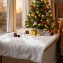 Article Tapis neige décoratif blanc 200 × 50 cm en polyéthylène