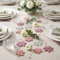 Article Fleurs décoratives en bois - Blanc, Rose, Violet - 3,5 cm - Lot de 36