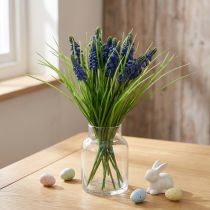 Article Bouquet de Muscaris Artificiels Bleus - 15 Tiges - 28 à 30 cm