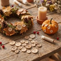 Article Boutons décoratifs en bois naturel 1,5 cm à 2,5 cm - Lot de 150