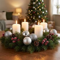 Article Mini boules de Noël argentées Ø3cm - Lot de 14