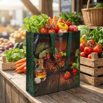 Article Einkaufstasche avec anses - Motif légumes, plastique - 38×10×39cm