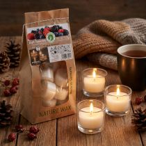 Article Lot de 18 bougies chauffe-plat parfumées fruits rouges en cire naturelle
