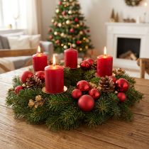 Article Mini Boules de Noël en Verre Rouge Mat et Brillant Ø2,5cm - Lot de 22