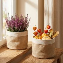 Article Lot de 3 cache-pots pliables en toile de jute 21x19 cm