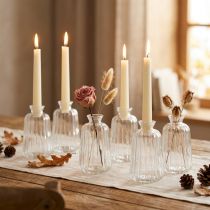 Article Set de 6 Mini-Vases en Verre Transparent – H11 cm