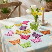 Article Papillons décoratifs en bois, multicolores, 4×3 cm, lot de 72 pièces