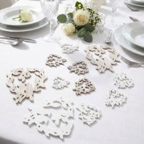 Article Confettis décoratifs en bois oiseaux et cœur, naturel, 3,5/1,5 cm, lot de 72