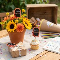 Article Décorations en bois pour rentrée scolaire "Enfin écolier", lot de 16