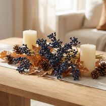 Article Bouquet de Baies Artificielles Bleues – 28 cm – Lot de 12 Tiges