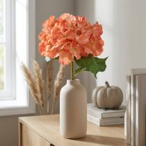 Article Hortensia artificielle saumon Ø23cm L84cm – Fleur décorative