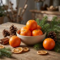 Article Set de 12 mandarines décoratives en filet, Ø5cm, effet réaliste